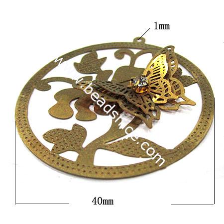 Brass Computer Beaded Patch,40x40x4mm,About Hole:1mm,Nickel-Free,Lead-Safe,