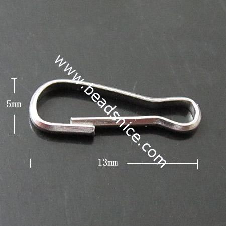 Stainless Steel Key Clasp ,13x5x1mm,