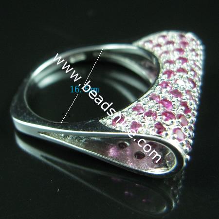 Sterling Silver  Finger Ring,22x16.5mm,