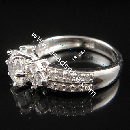 Sterling Silver  Finger Ring,18.5X7mm,