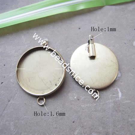 Jewelry clasp, brass, one row, base diameter:10mm,hole:approx 1.6mm,