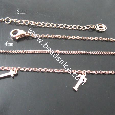 Stainless steel Necklace chain,7x7x3.5mm,32inch,