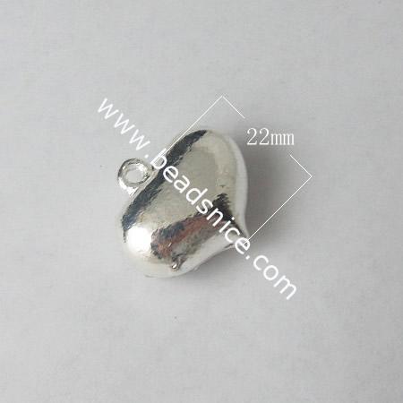 Rhinestone Pendant,Heart,23X22mmm,Hole:2mm,Nickel-Free,Lead-Safe,