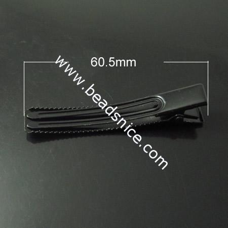 Iron Hair Barrette,60.5mm,Nickel-Free,Lead-Safe,
