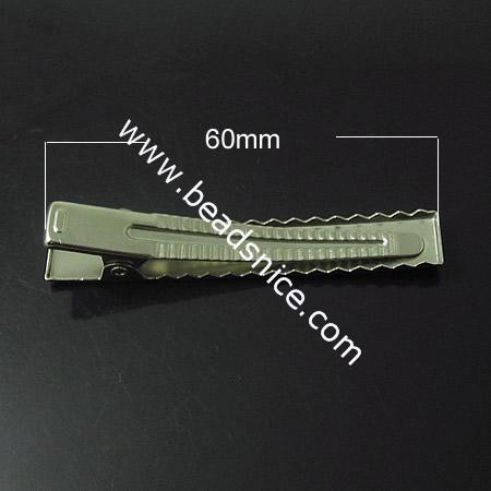 Iron Hair Barrette,60mm,Nickel-Free,Lead-Safe,