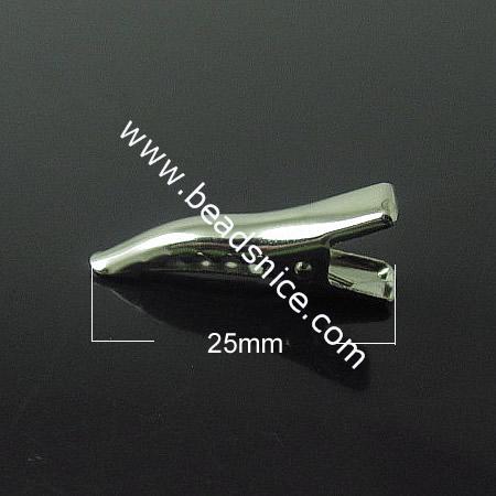 Iron Hair Barrette,25mm,Nickel-Free,Lead-Safe,