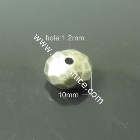 Acrylic Beads,10X6mm,Hole:1.2mm,Nickel-Free,Lead-Safe,