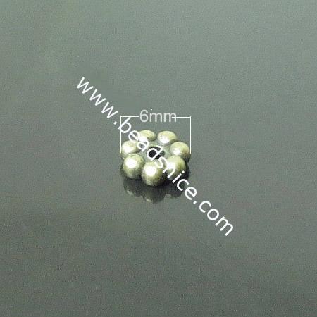 Acrylic Beads,6mm,Hole:1.2mm,Nickel-Free,Lead-Safe,