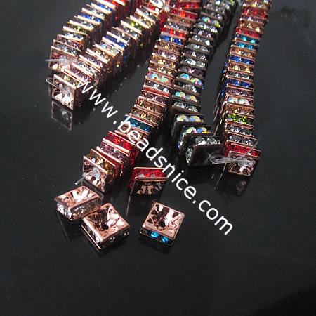 Square Rhinestone beads，6mm，hole:1.5mm