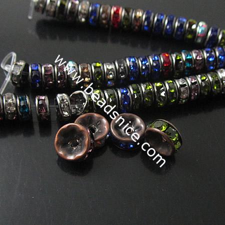 Rhinestone Rondell beads，8mm，hole:1.5mm