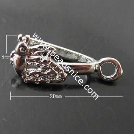 Bail, pinch style,brass,animal,many colors available,