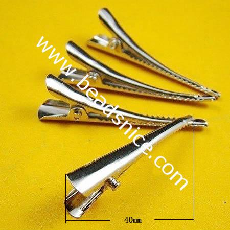 Iron Hair Barrette,Iron Hairpins,length:40mm,nickel free,