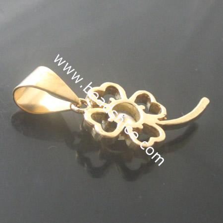 Pendants for necklaces,brass,flower, lead-safe,nickel-free,