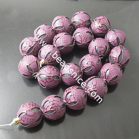 Leatherette Beads,Round,14mm,hole:3mm