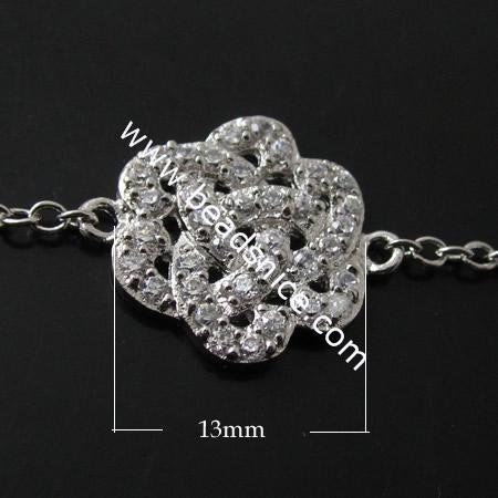 925 sterling silver flower charms bracelet