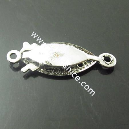 Brass Clasp,20X7mm,hole:2mm,Nickel-Free,Lead-Safe,