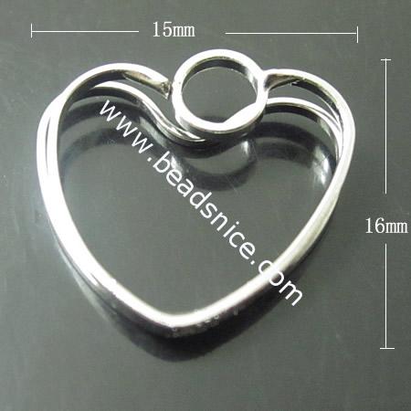 Pendants for necklaces,brass,Heart,lead-safe,nickel-free,