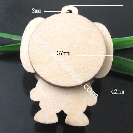 Original wood Pendant,37X49mm,hole:2mm,