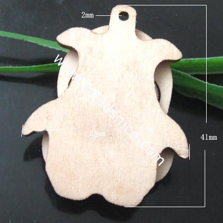 Original wood Pendant,23X41mm,hole:2mm,
