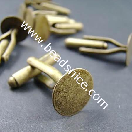 Brass Cuff Link Findings,Cuff Link Base,Base :8mm,Nickel-Free,Lead-Safe