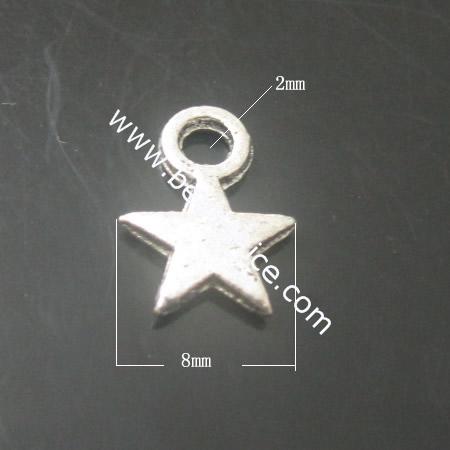 Brass star necklace pendant plated jewelry making lead-safe nickel-free