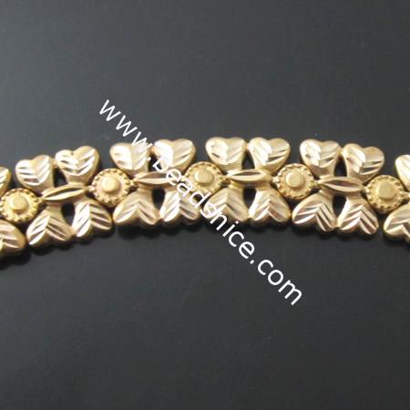 Brass bracelet,13x15x4mm,length:7 inch,nickel free,lead safe,