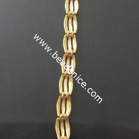 Brass bracelet,11x7.3x3mm,length:6.5 inch,nickel free,lead safe,