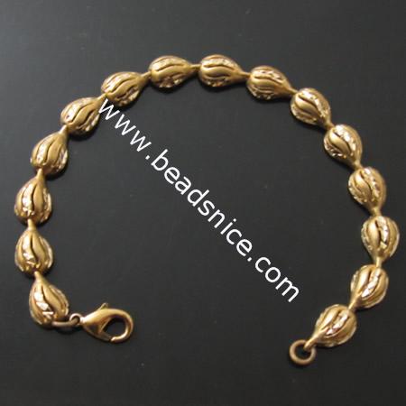 Brass bracelet,12x7x4mm,length:7 inch,nickel free,lead safe,