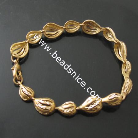 Brass bracelet,13x9x4.5mm & 12x7x4mm,length:7 inch,nickel free,lead safe,