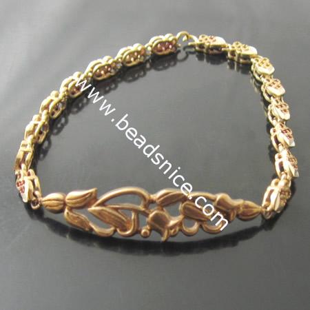 Brass bracelet,38.7x9.3x3.5mm,length:7 inch,nickel free,lead safe,