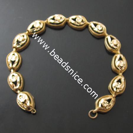 Brass bracelet,12x9.5x4.6mm,length:7.4 inch,nickel free,lead safe,
