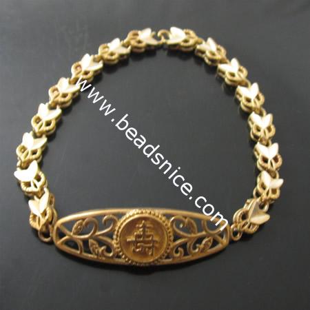 Brass bracelet,35x11x3.5mm,length:6.7 inch,nickel free,lead safe,