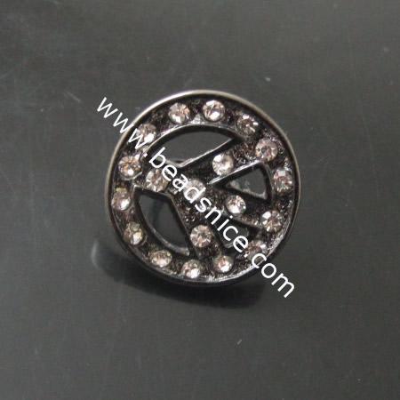 Zinc alloy rhinestone,rhinestone button,19mm,hole:approx 5mm,nickel free,