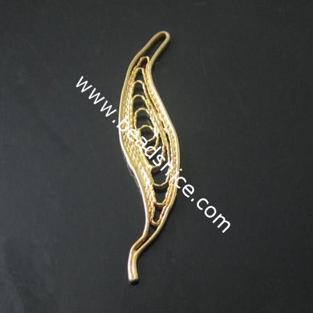 Leaf Pendant,brass,lead-safe,nickel-free,