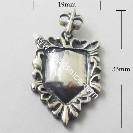 925 Sterling Silver Pendant Blanks,Bail,33X19mm,hole:6X4mm,
