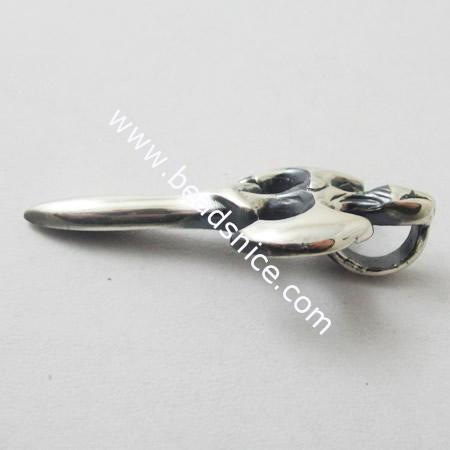 925 Sterling Silver Pendant Blanks,Bail,33X15mm,hole:7X5mm,