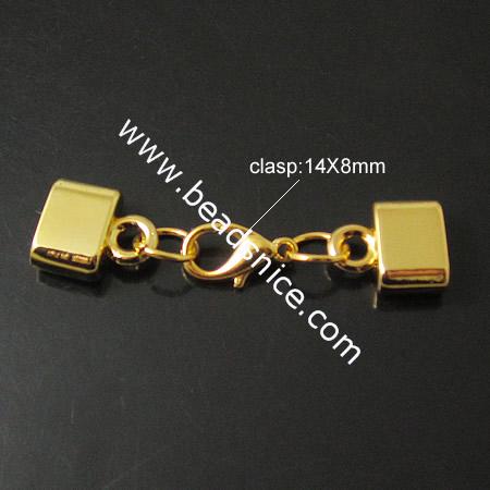 Zinc Alloy Clasp,12.5X14mm,lobster clasp:14X8mm  fit 9X2.7mm leather Lead-Safe ,Nickel-Free,