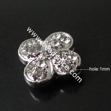 Rhinestone Beads,13X13mm,hole:1mm