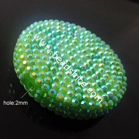 Resin Rhinestone Beads,Flat round,52mm,hole:2mm