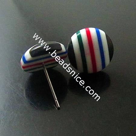 Acrylic Stud Earring,Flat round,12X17mm