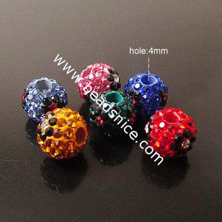 Rhinestone Beads,12mm,hole:4mm