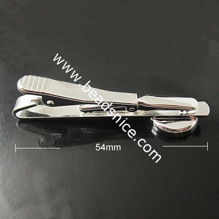 DIY Tie Clip Kit - w/18mm Bezel Setting,Length:54mm,Nickel-Free,Lead-Safe,