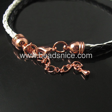 Jewelry Making Bracelet Cord,real leather with brass clasp,thickness:3mm
