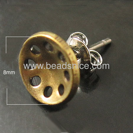 Jewelry brass ear stud component，
