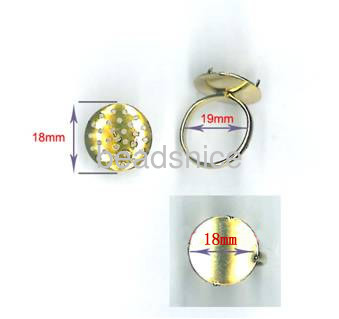 Brass ring base,Adjustable，base diameter:18mm ，ring inside diameter 19mm