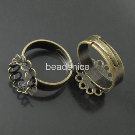 Brass ring finding,base diameter:10mm,ring size:13#,nickel free,lead safe,