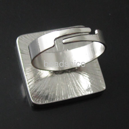 Zinc alloy finger ring setting,square,