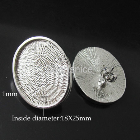 Zinc alloy earring components,oval,