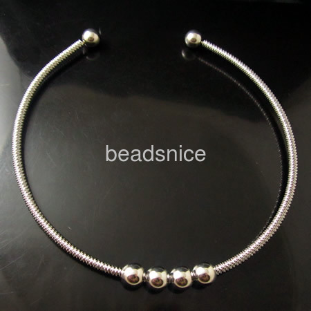 Stainless steel necklace,beads:10mm