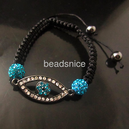 Rhineston bracelet Jewelry bracelets Rhineston and beads evil eye beads: 8mm